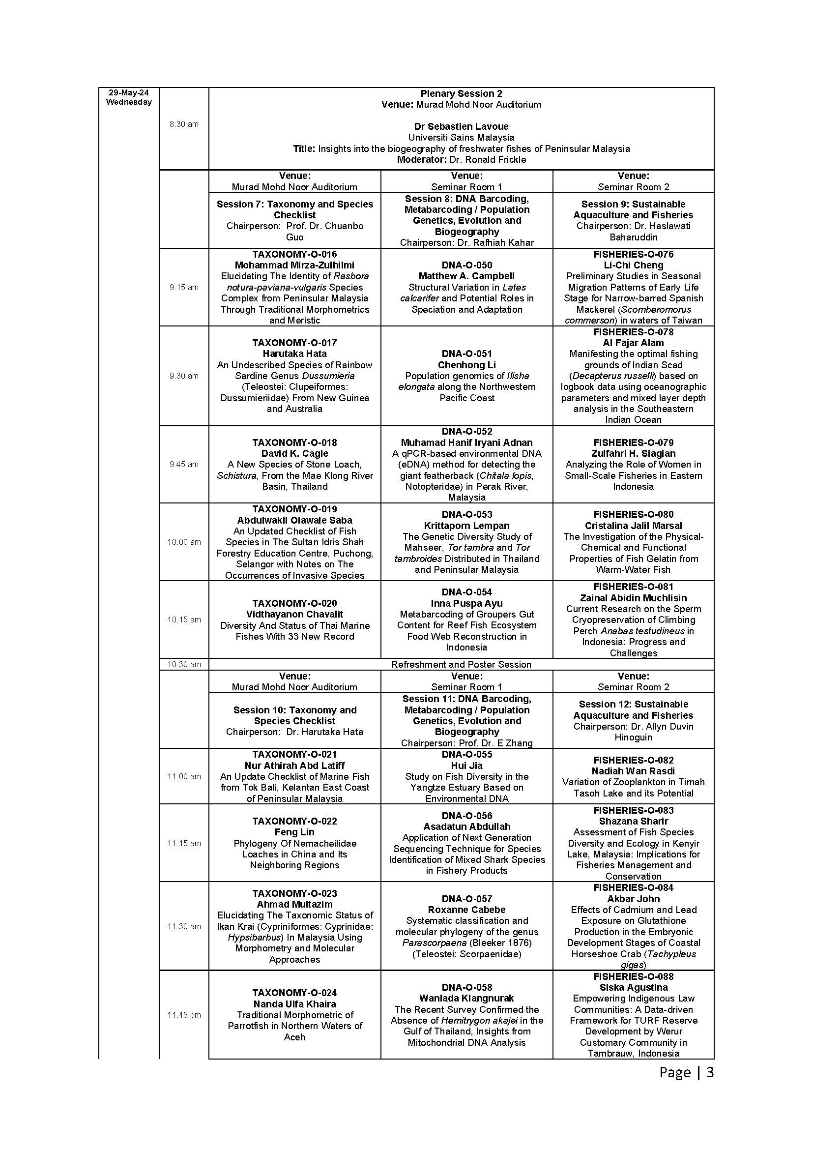 ASIIC2024 CONFERENCE AND ORAL PRESENTATION SCHEDULE Page 3